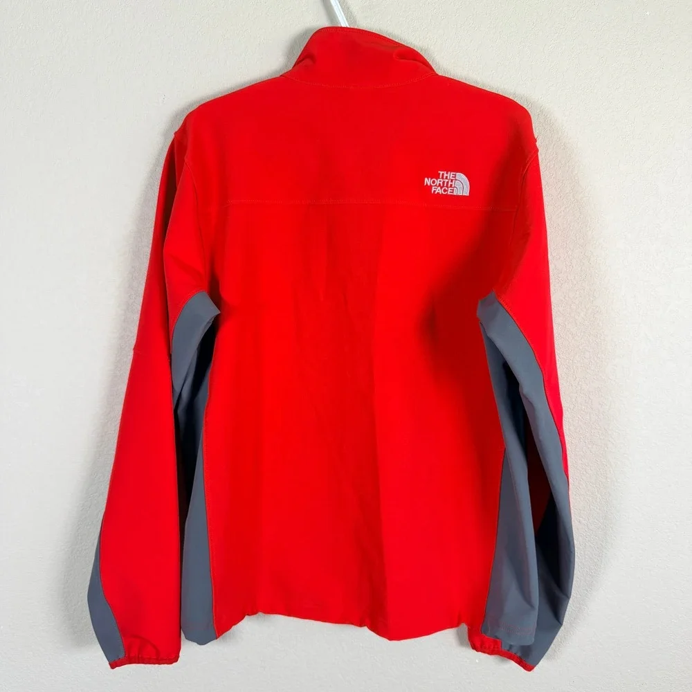 The North Face Apex Bionic Softshell Jacket Mens M Red Grey Full Zip Coat